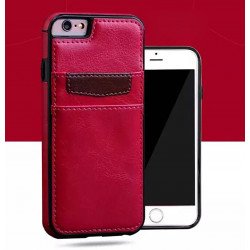 iPhone 8 Plus / 7 Plus Leather Style Credit Card Case (Red)